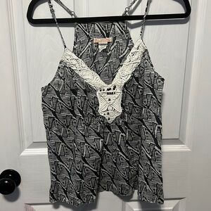 3/$20 Billabong medium black  and white tank